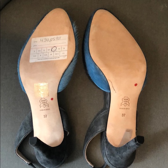 Carmen Salas Anthropologie Blue Slingback Pumps - Picture 8 of 8